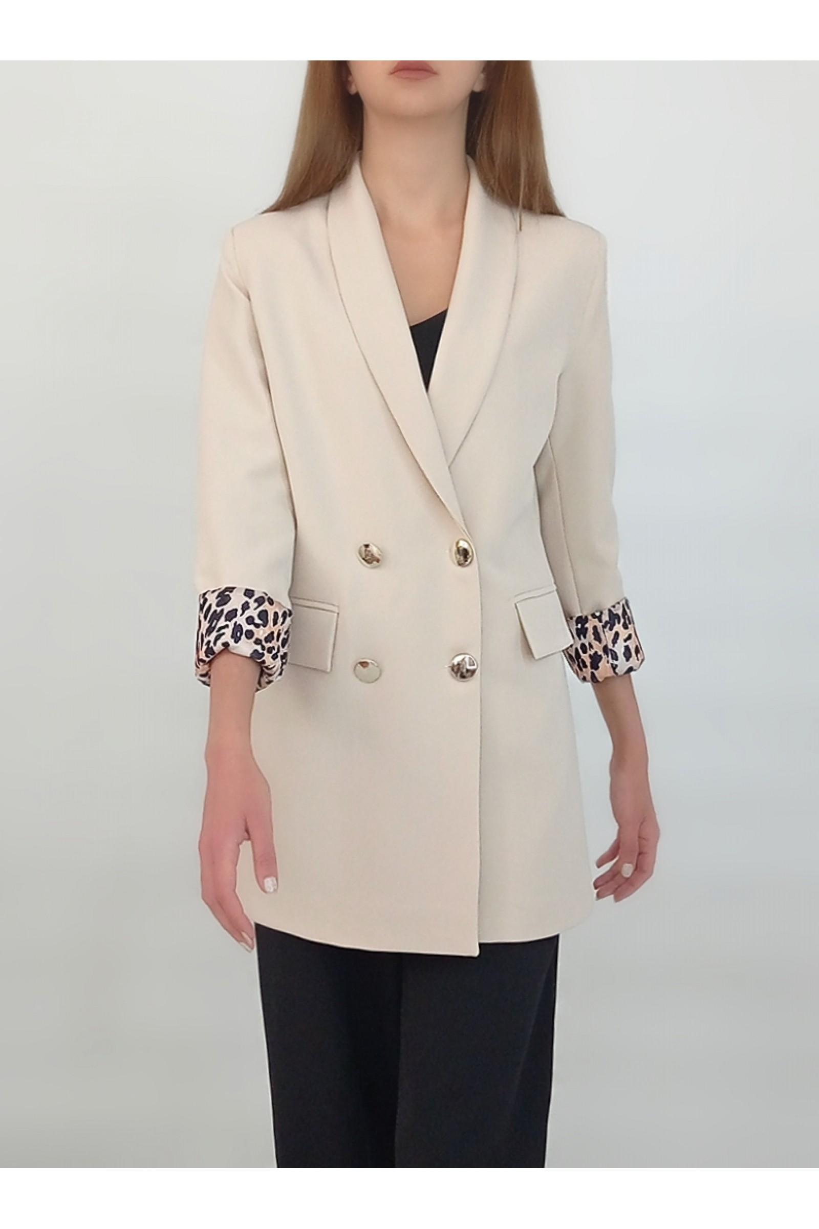 Bg Leopar Detaylı Blazer Ceket 