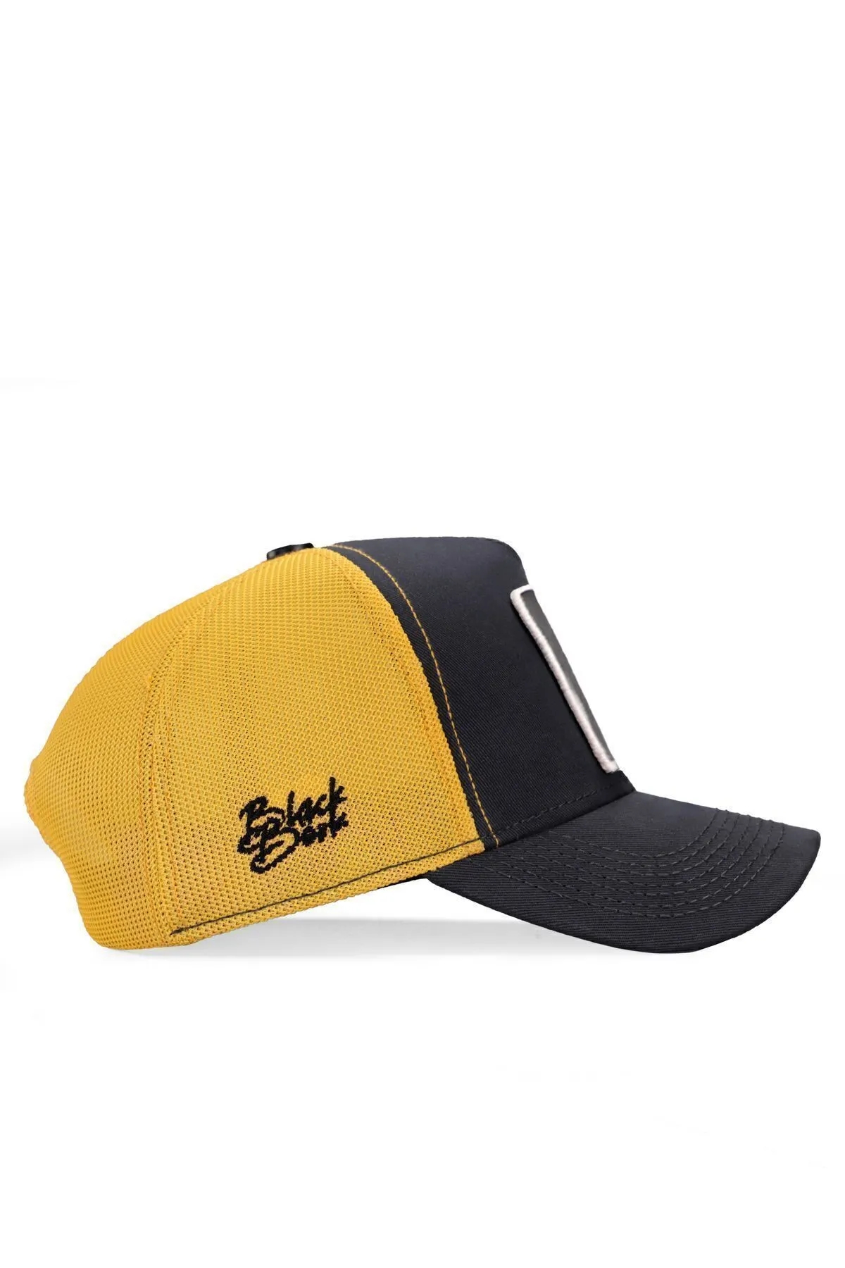  Fashion V1 F - Logolu Unisex Antrasit-Sarı Şapka (CAP)