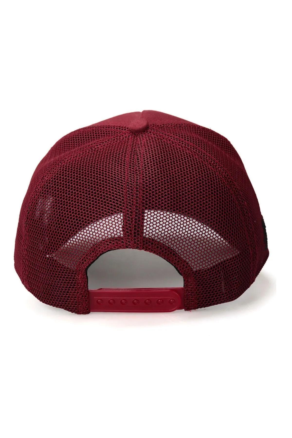  Fashion V1 F - Logolu Unisex Fileli Bordo Şapka (CAP)