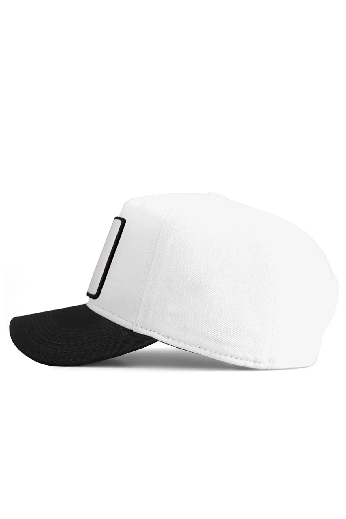 Fashion V1 F - Logolu Unisex Siyah Siperli Beyaz Şapka (CAP)