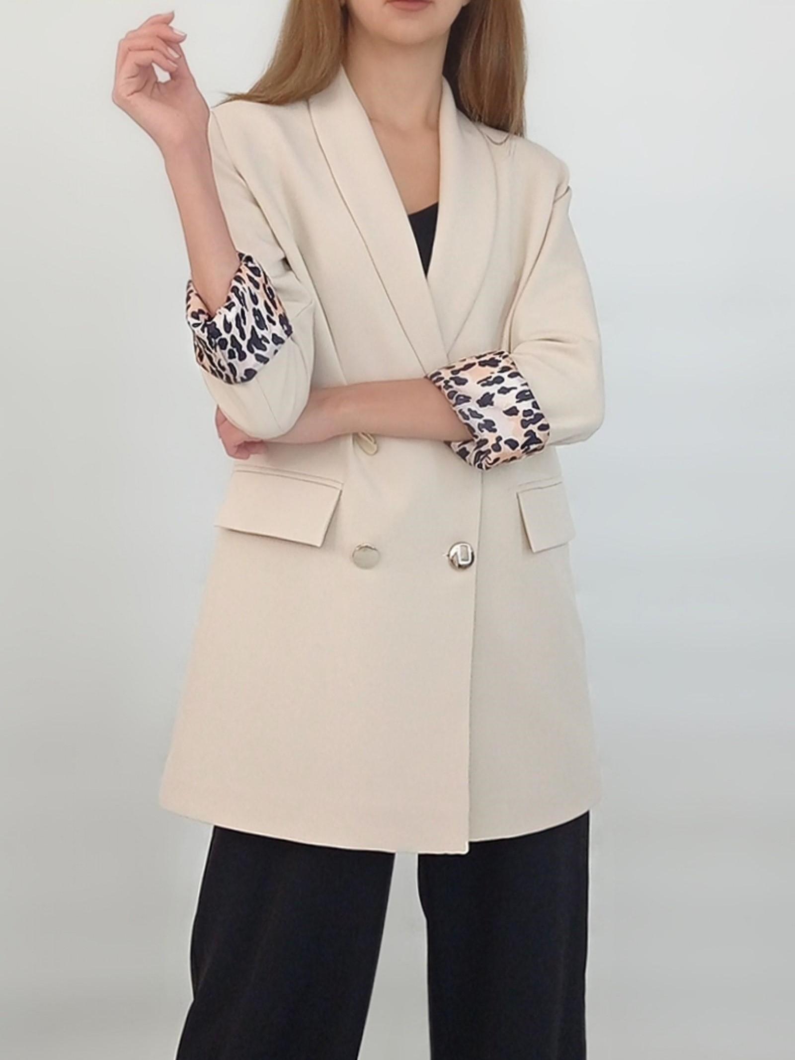 Bg Leopar Detaylı Blazer Ceket 