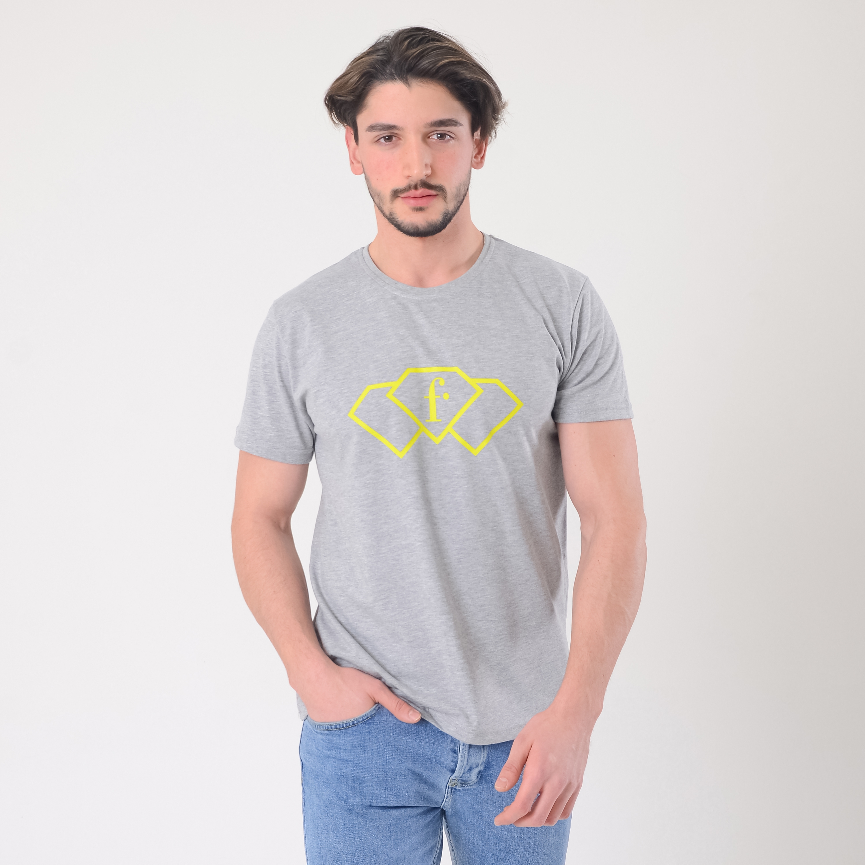 FashionTv PREMİUM ERKEK T-SHIRT Sarı Logo