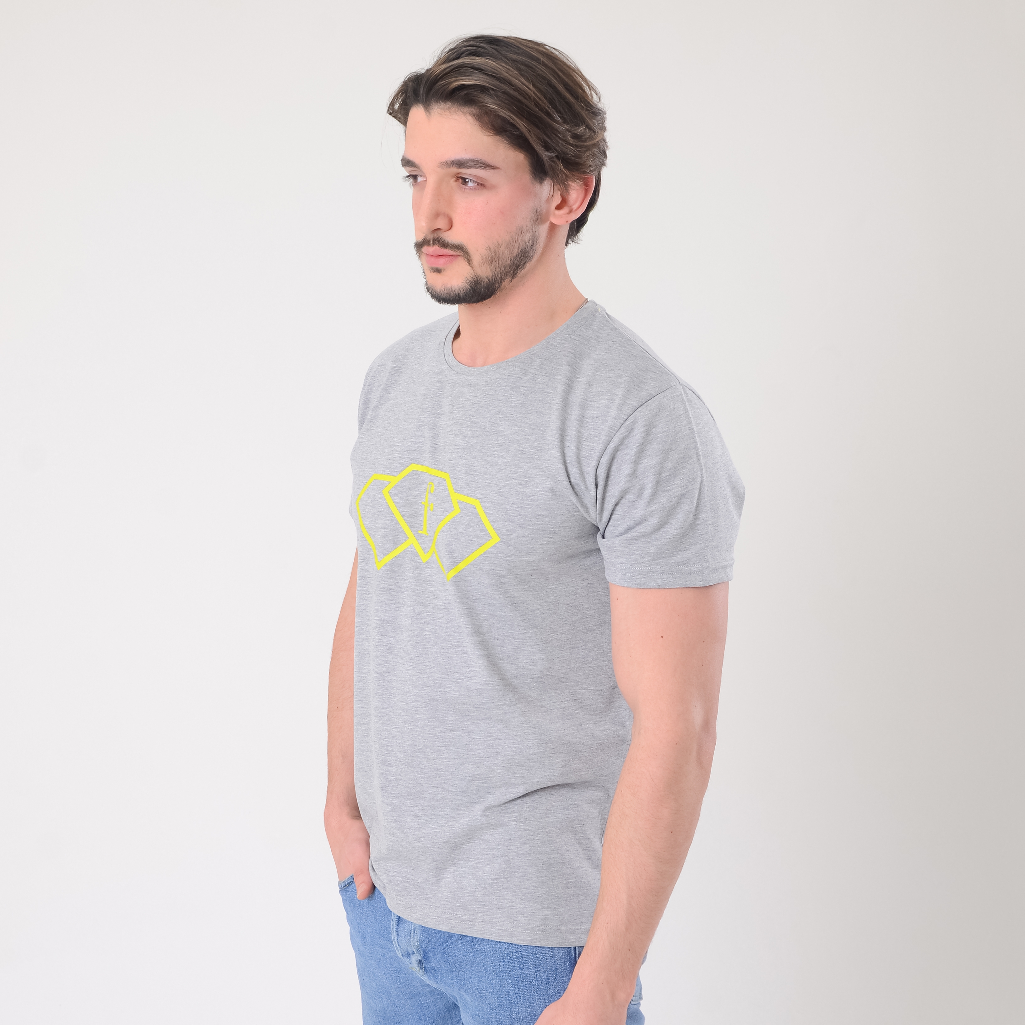 FashionTv PREMİUM ERKEK T-SHIRT Sarı Logo