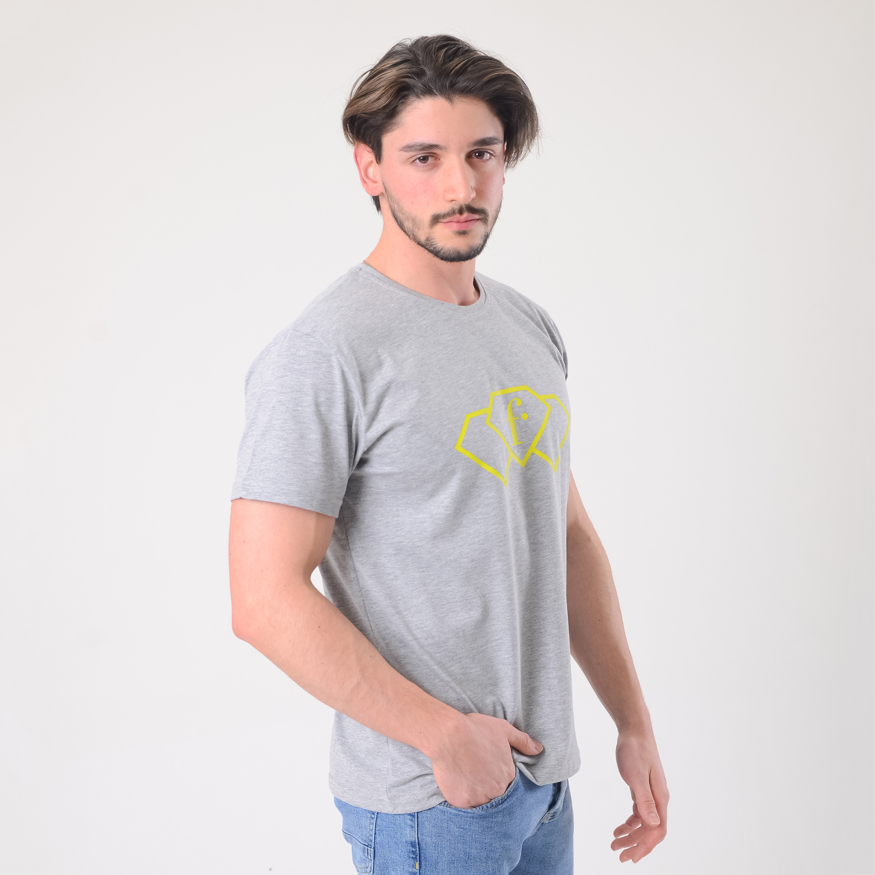 FashionTv PREMİUM ERKEK T-SHIRT Sarı Logo