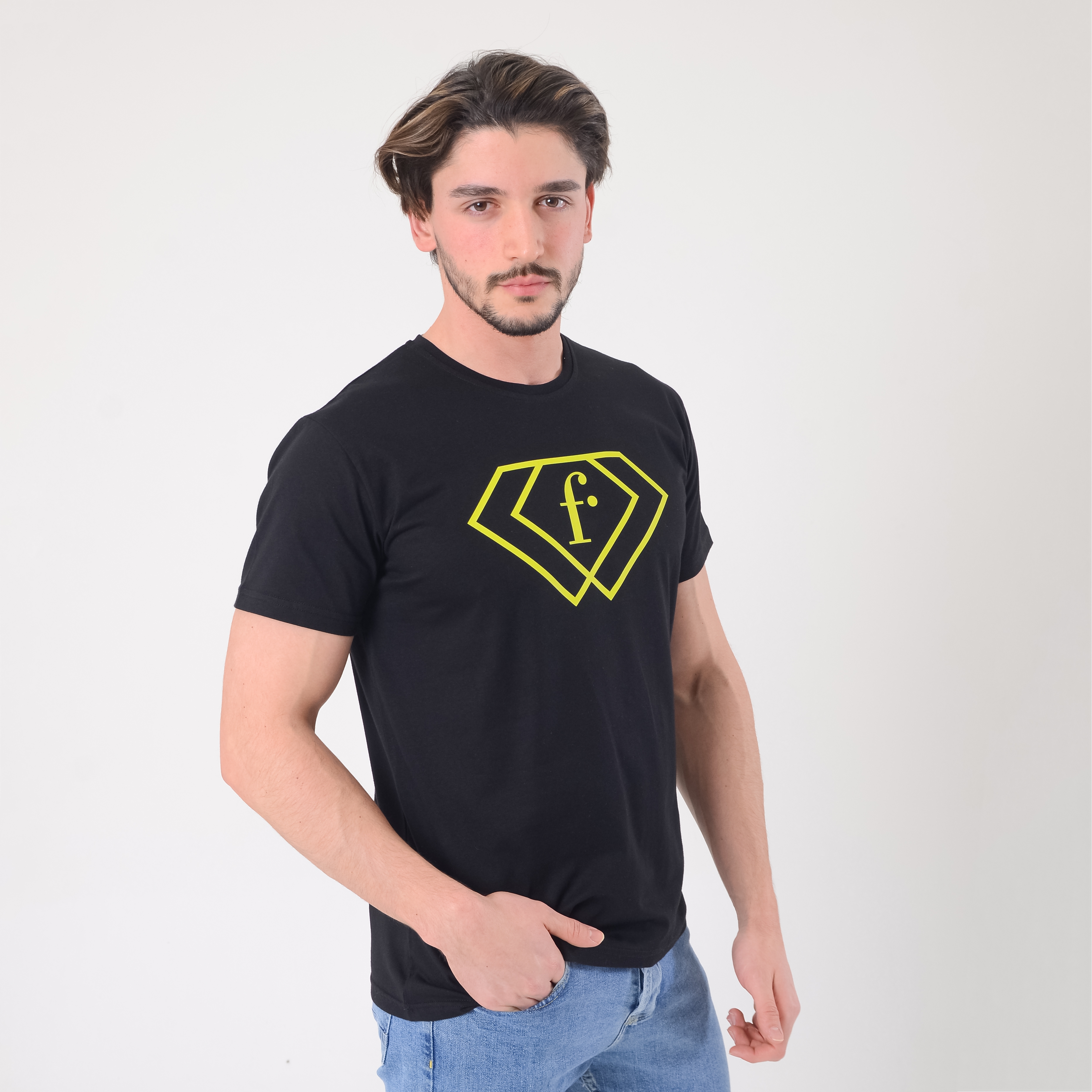 FashionTv PREMİUM ERKEK T-SHIRT Sarı Logo