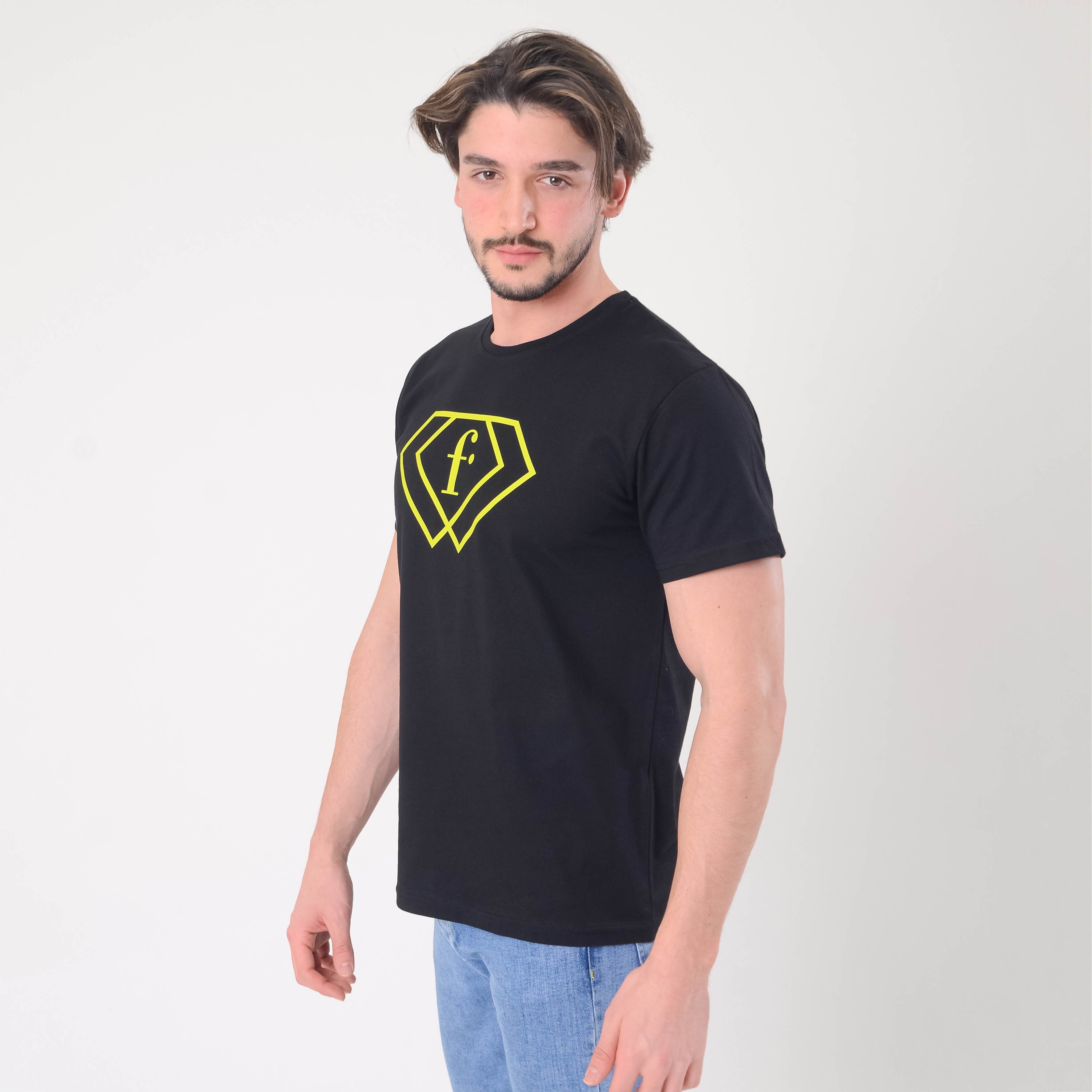 FashionTv PREMİUM ERKEK T-SHIRT Sarı Logo