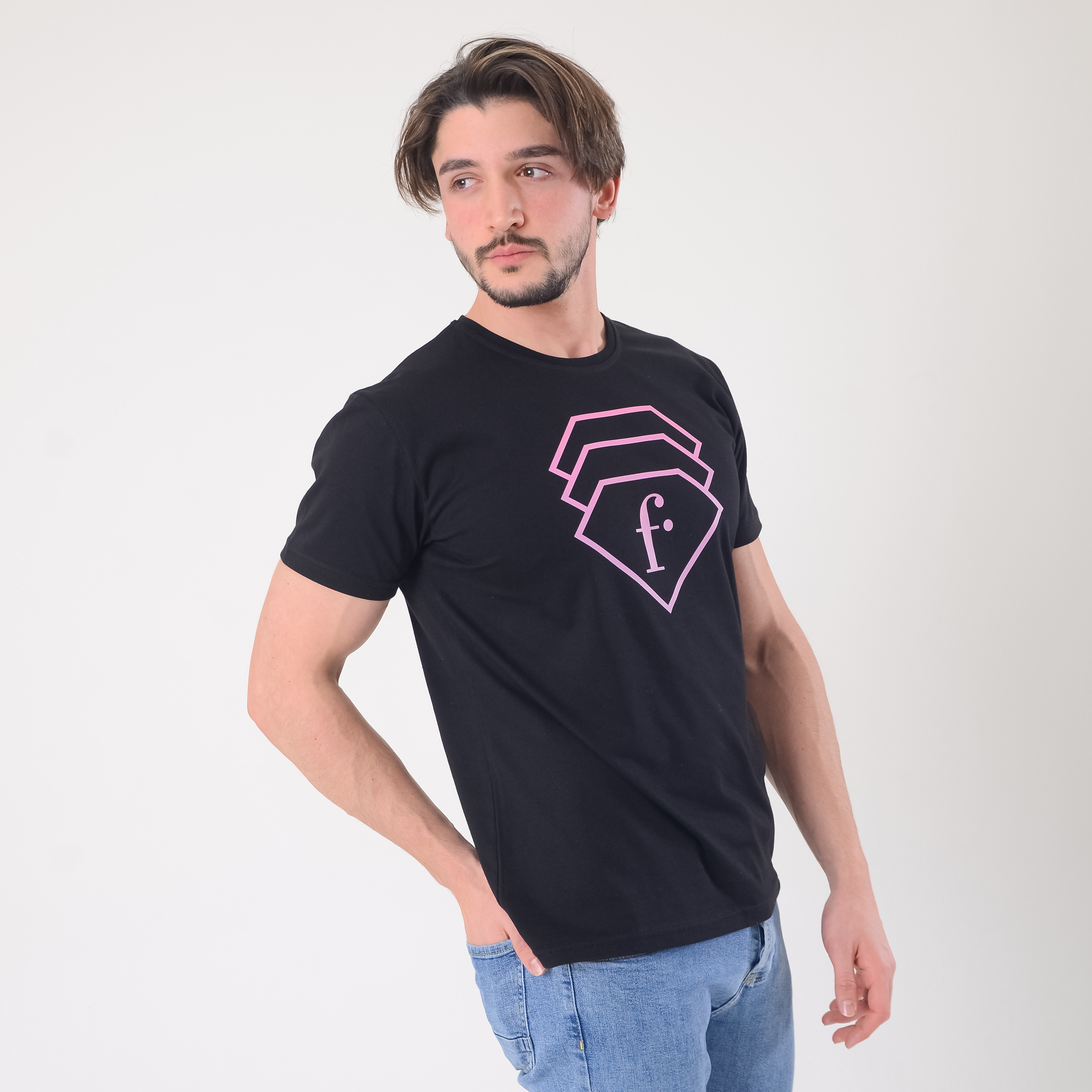 FashionTv PREMİUM ERKEK T-SHIRT Pembe Logo