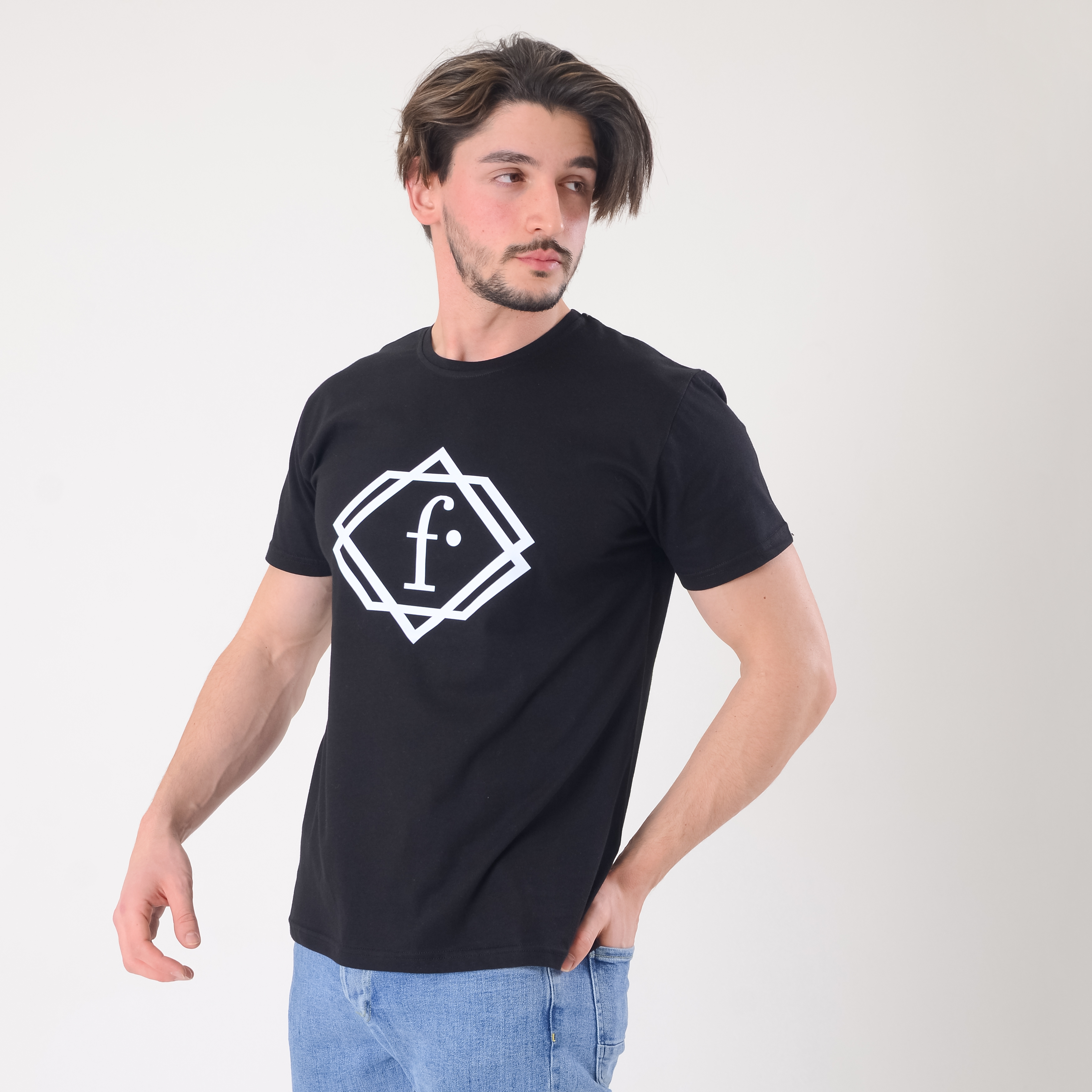 FashionTv PREMİUM ERKEK T-SHIRT Beyaz Logo