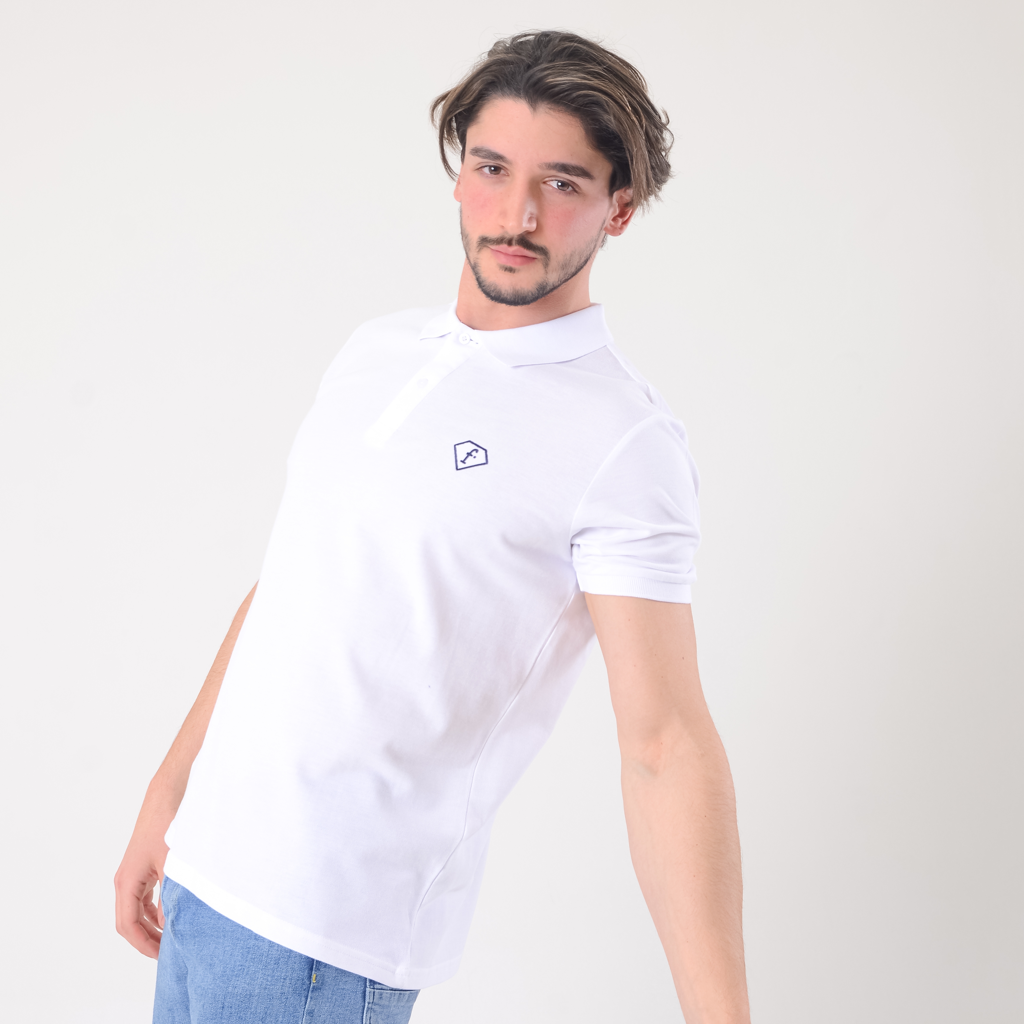 FashionTv BEYAZ POLO YAKA T-SHIRT