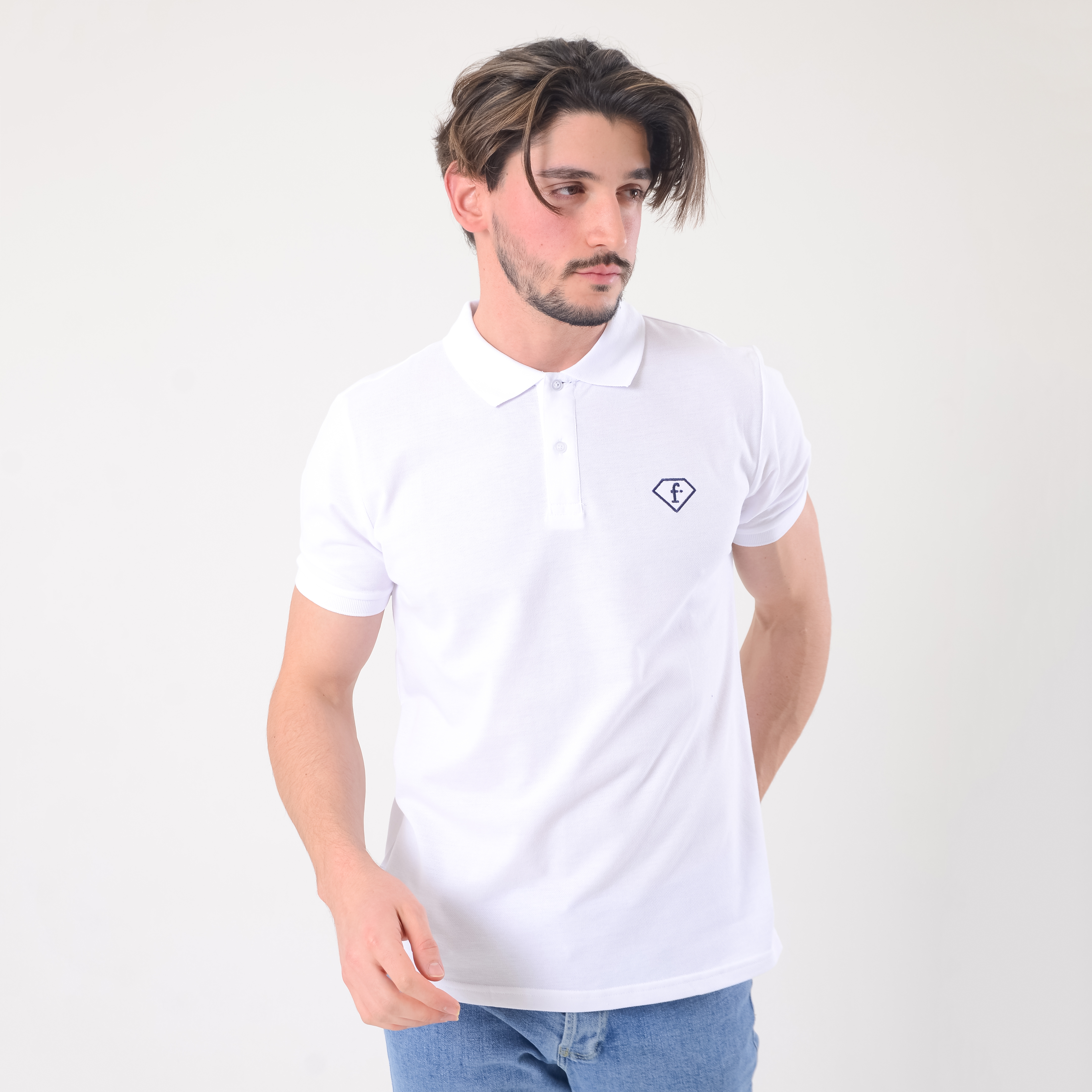 FashionTv BEYAZ POLO YAKA T-SHIRT