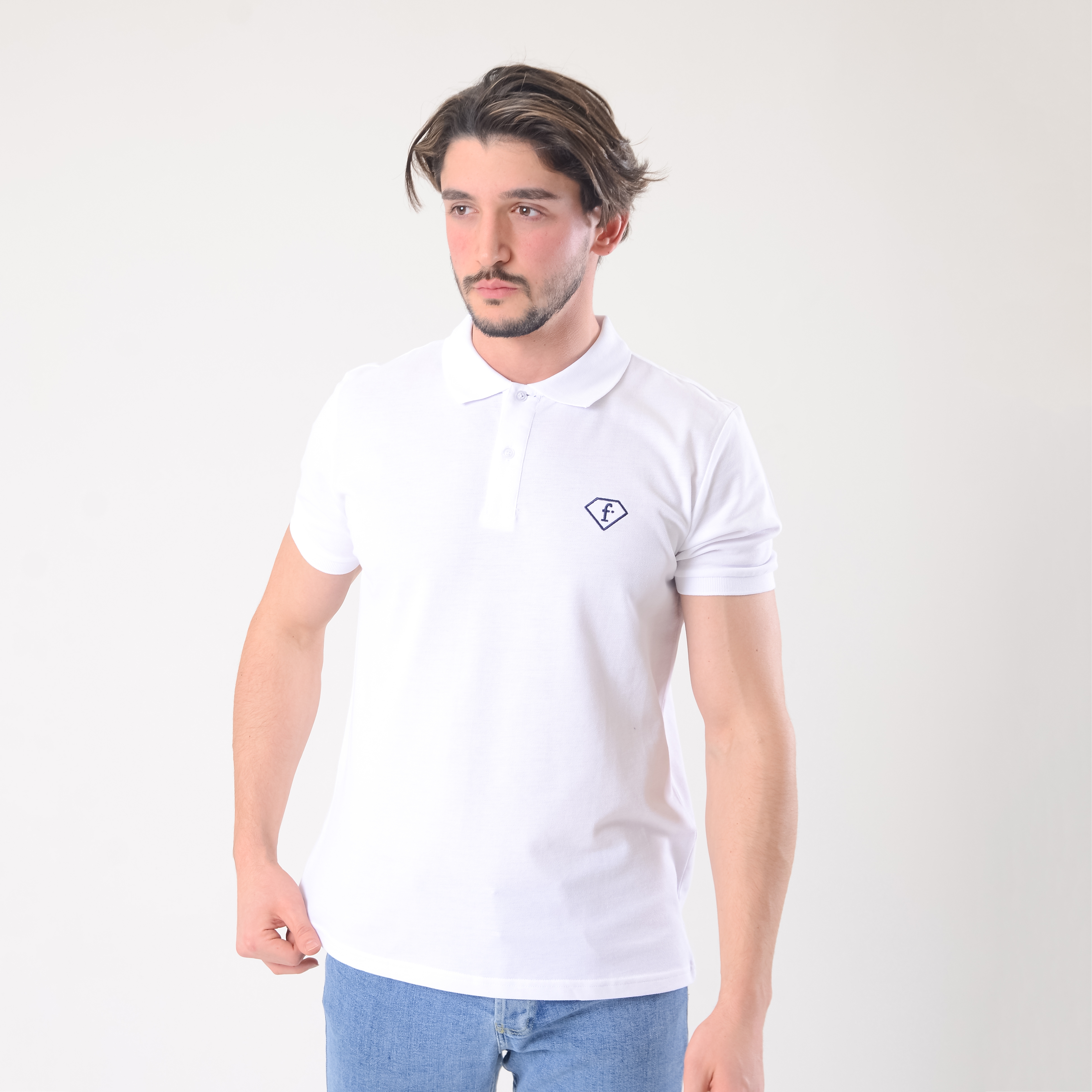 FashionTv BEYAZ POLO YAKA T-SHIRT