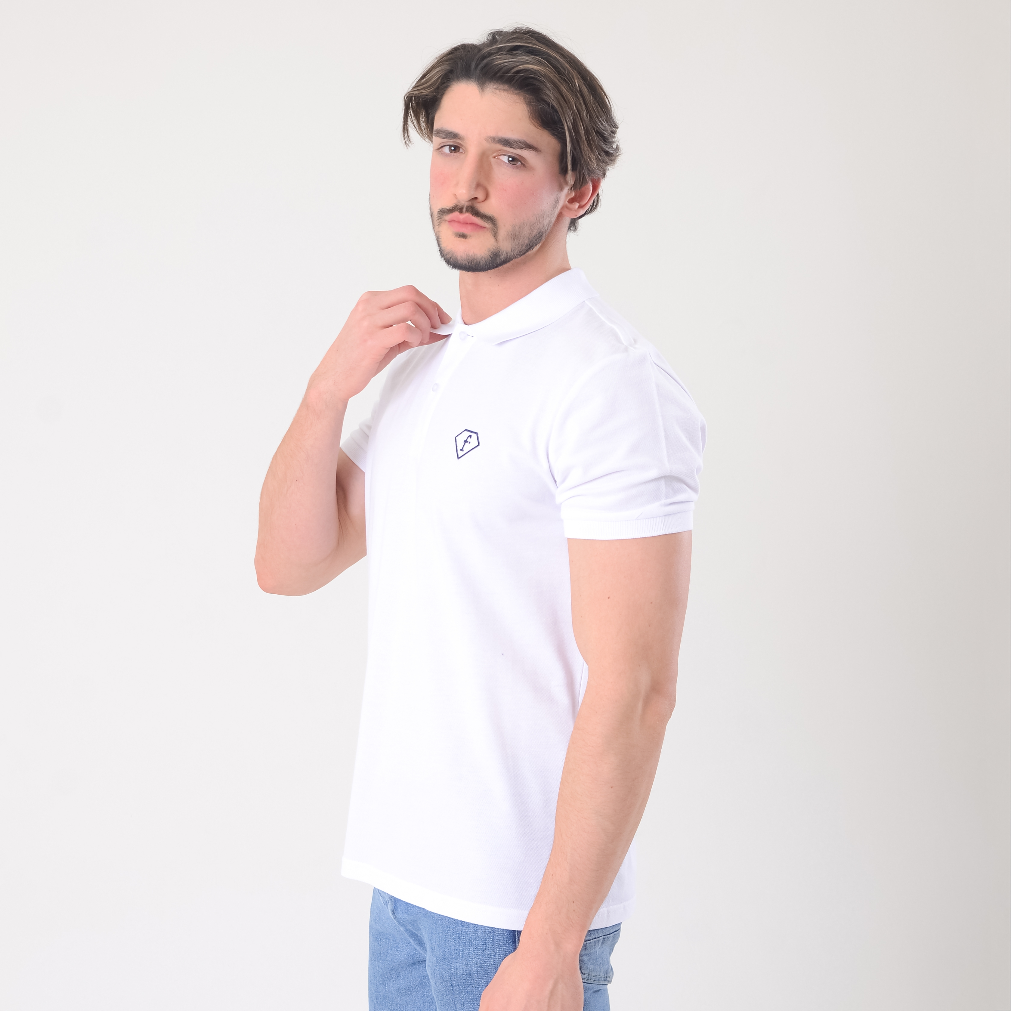 FashionTv BEYAZ POLO YAKA T-SHIRT