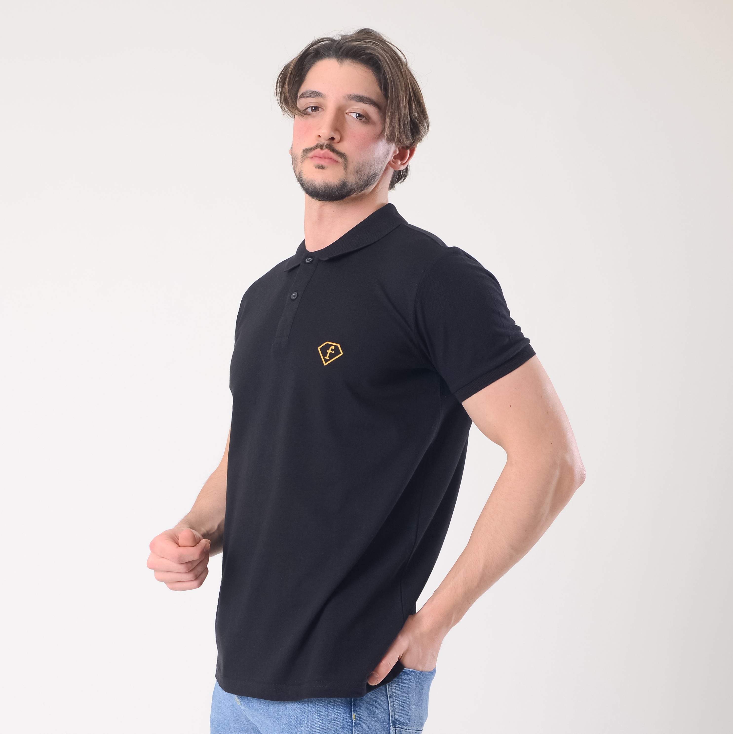 FashionTv Gold Nakışlı POLO YAKA T-SHIRT