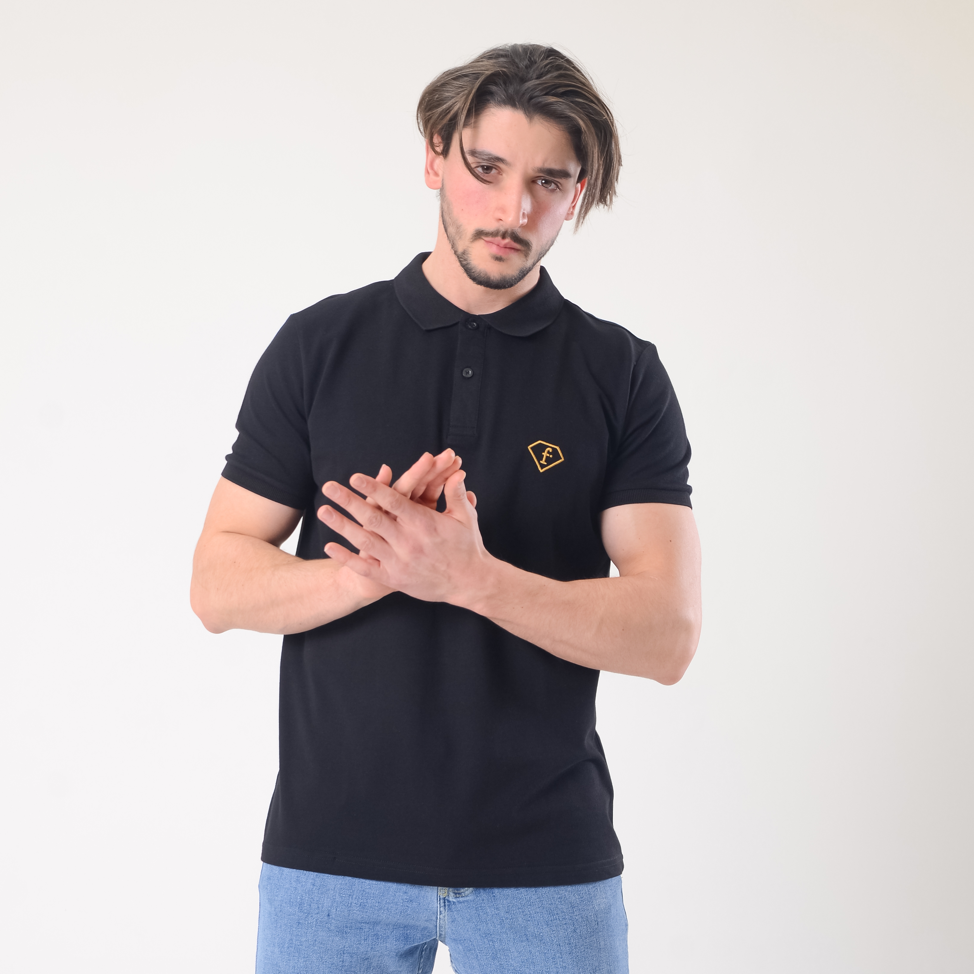 FashionTv Gold Nakışlı POLO YAKA T-SHIRT