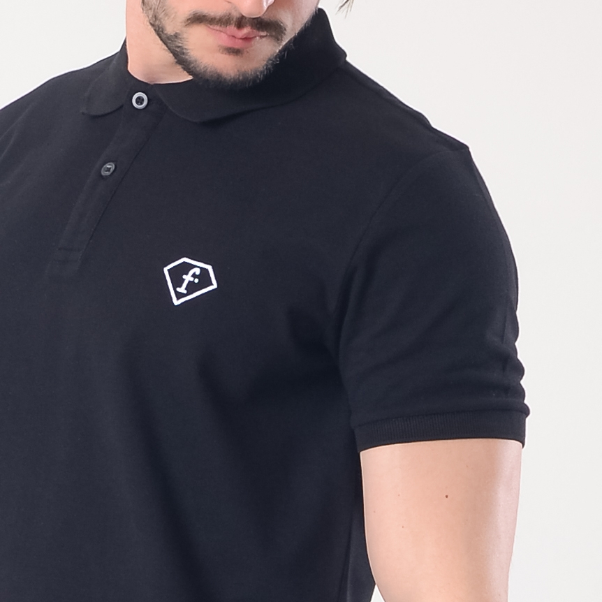 FashionTv Beyaz Nakışlı POLO YAKA T-SHIRT