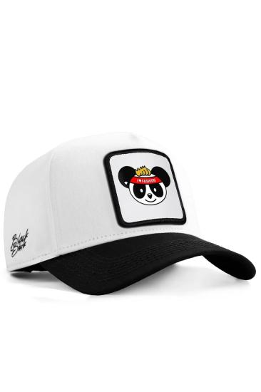 Fashion V1 F - Logolu Unisex Siyah Siperli Beyaz Şapka (CAP)