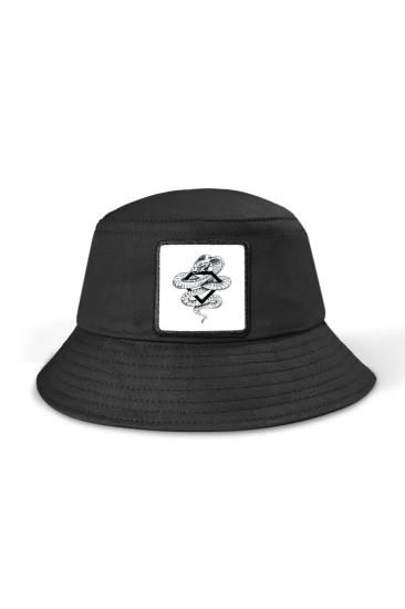 Fashion V1 F - Bucket Logolu Unisex Siyah Şapka (CAP)