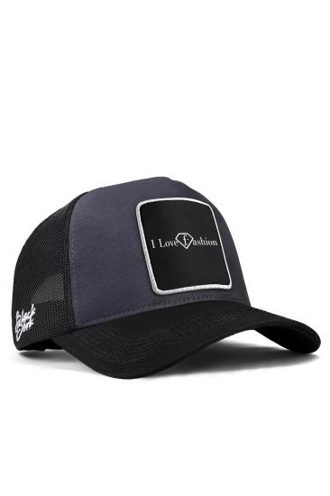  Fashion V1 F - Logolu Unisex  Siyah Siperli Antrasit-Siyah Şapka (CAP)