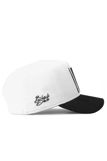 Fashion V1 F - Logolu Unisex Siyah Siperli Beyaz Şapka (CAP)