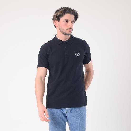 FASHION4YOU Gümüş Nakışlı POLO YAKA T-SHIRT