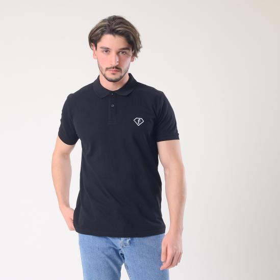 FASHION4YOU Beyaz Nakışlı POLO YAKA T-SHIRT